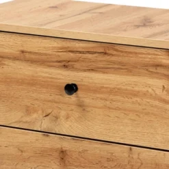 Decon Wood 3 Drawer Storage Chest Oak Brown - Baxton Studio -Living Space Shop GUEST a636851b 692c 43db b9be 1c1ae19e2d6a