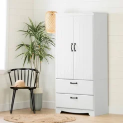 Farnel Wardrobe Armoire Pure White - South Shore