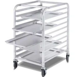 Costway 10 Sheet Aluminum Bakery Rack Silver Commercial Cookie Bun Pan Kitchen W/Wheel 17 Costway 10 Sheet Aluminum Bakery Rack Silver Commercial Cookie Bun Pan Kitchen W/Wheel -Living Space Shop GUEST a72eb27b ce3f 448f b1cc dbe659966311