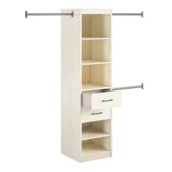 Kelly 5 Shelf 2 Drawer Closet Organizer With 3 Adjustable Hanging Rods Ivory Oak - Novogratz 13 Kelly 5 Shelf 2 Drawer Closet Organizer With 3 Adjustable Hanging Rods Ivory Oak - Novogratz -Living Space Shop GUEST a7c5268b 3c71 42b1 8b32 b7259df7cad1