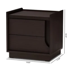 Larsine Finished 2 Drawer Nightstand Brown - Baxton Studio -Living Space Shop GUEST a7e04afd 5840 456a ba9d b8e0f696a54e