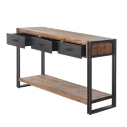Calvin Console Table With Metal Frame Natural/Black - StyleCraft