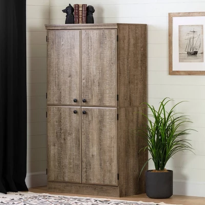Morgan 4 Door Storage Cabinet Oak - South Shore 1 Morgan 4 Door Storage Cabinet Oak - South Shore