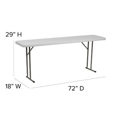 Emma And Oliver 6-Foot Rectangular White Plastic Folding Table With Locking Legs For Training Or Seminars 2 Emma And Oliver 6-Foot Rectangular White Plastic Folding Table With Locking Legs For Training Or Seminars - Image 2