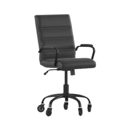 Flash Furniture Camilia Mid-Back Executive Swivel Office Chair With Arms, And Transparent Roller Wheels -Living Space Shop GUEST a920c6b6 de8a 4ecb 8474 70e3a1a48259
