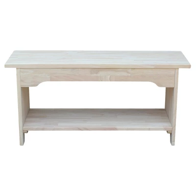 Brookstone Bench Unfinished - International Concepts 1 Brookstone Bench Unfinished - International Concepts