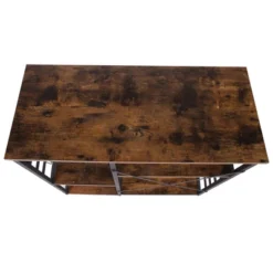 Wood And Metal Bakers Rack With 4 Shelves And Wire Basket Brown/Black - Benzara 13 Wood And Metal Bakers Rack With 4 Shelves And Wire Basket Brown/Black - Benzara -Living Space Shop GUEST a9c4c2df 6f6e 4761 8ec2 887592aa4667