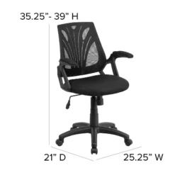 Flash Furniture Mid-Back Designer Black Mesh Swivel Task Office Chair With Open Arms -Living Space Shop GUEST aa60f9db ebbb 4653 aa54 840ba3a538d0
