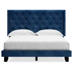 Queen Vintasso Upholstered Bed Blue - Signature Design By Ashley -Living Space Shop GUEST aa639e24 0669 423b ac5f 5a3c0e428e66