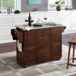Eleanor Kitchen Island With Solid Granite Top Mahogany - Crosley -Living Space Shop GUEST aa8c6b46 2d24 4857 b9fb 5052f10291d3
