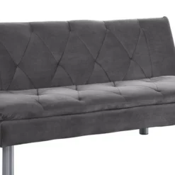 66" Cilliers Sofa Gray Velvet/Chrome Finish - Acme Furniture -Living Space Shop GUEST aac975f8 e2ad 4a79 bc3b 893a165ef8c8