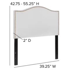Flash Furniture Lexington Upholstered Twin Size Headboard With Accent Nail Trim In White Fabric -Living Space Shop GUEST ac6d7a06 5ff6 497a 94b9 6082ee840fc0