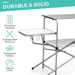 Costway Foldable Camping Table Outdoor Kitchen Portable Grilling Stand Folding BBQ Table -Living Space Shop GUEST aeeeb493 1286 495e b46b 94ba5fe6bc57