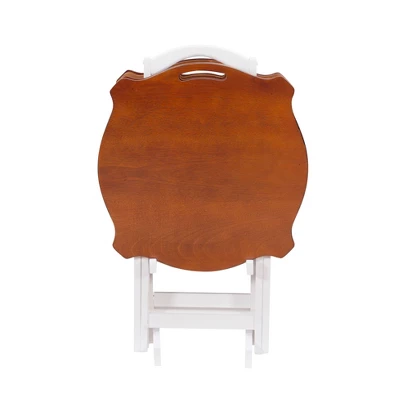 Austin Tray Table Set White/Hazelnut - Powell Company 2 Austin Tray Table Set White/Hazelnut - Powell Company - Image 2