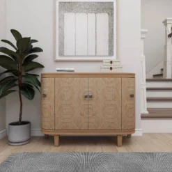 Traditional Carved Wood Curved Cabinet Brown - Olivia & May -Living Space Shop GUEST afa6a1c5 a638 45a7 a1de 95419ce4284a