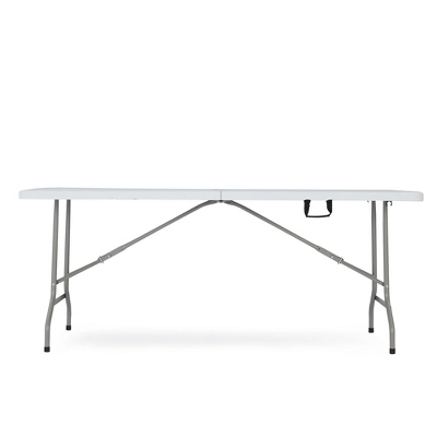 JOMEED UP041 6 Foot Long Portable Plastic Folding Multipurpose Utility Picnic Table With Powder Coated Steel Legs And Built In Carry Handle, White 1 JOMEED UP041 6 Foot Long Portable Plastic Folding Multipurpose Utility Picnic Table With Powder Coated Steel Legs And Built In Carry Handle, White