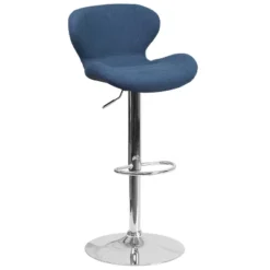 Merrick Lane Adjustable Height Barstool Contemporary Bar Height Stool With Curved Back And Metal Base With Footrest 34 Merrick Lane Adjustable Height Barstool Contemporary Bar Height Stool With Curved Back And Metal Base With Footrest -Living Space Shop GUEST b1216ce0 cee3 454b ac34 12c029845900