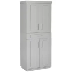 HOMCOM Modern Kitchen Pantry Freestanding Cabinet Cupboard With Doors And Drawer, Adjustable Shelving -Living Space Shop GUEST b1a47437 4ba8 4a17 b03f 94131cee3fc6