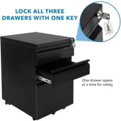 Mount-It! Mobile File Cabinet With 3 Drawers, Under Desk Rolling Storage , Black -Living Space Shop GUEST b1a75847 4c5c 433e 910b eb2f05e8dac3