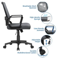 Yaheetech Adjustable Mid-Back Office Chair Computer Chair With Wheels 13 Yaheetech Adjustable Mid-Back Office Chair Computer Chair With Wheels -Living Space Shop GUEST b1f69a16 4ad7 4fc8 a9f2 f0edb626ae92