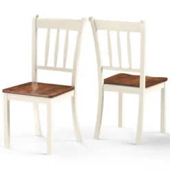 Costway Set Of 2 Wood Dining Chair High Back Kitchen Whitesburg Side Chair BlackWhite -Living Space Shop GUEST b214f904 7a8a 4b9c 814b fb38273434f0