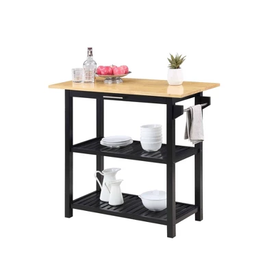 Designs2Go 3 Tier Butcher Block Kitchen Prep Island With Drawer - Breighton Home 2 Designs2Go 3 Tier Butcher Block Kitchen Prep Island With Drawer - Breighton Home - Image 2
