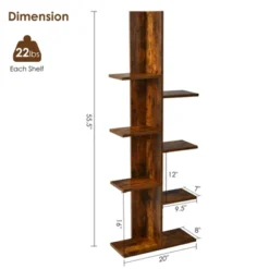 Tangkula Modern Multi-Layer Bookshelf Floor Standing Bookcase W/Anti-fall Device Storage Rack For Home Office Rustic 14 Tangkula Modern Multi-Layer Bookshelf Floor Standing Bookcase W/Anti-fall Device Storage Rack For Home Office Rustic -Living Space Shop GUEST b2ab3f6c 6a96 4302 8174 c1bbd76bb8f8