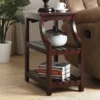 Wasaki 13" Wide Espresso 2-Shelf Wood Side Table With USB