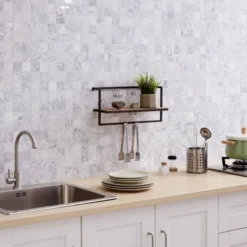 17" X 7.9" Floating Industrial Wood Wall Shelf With Metal Towel Bar Black - Danya B. -Living Space Shop GUEST b3e8a88f d4fd 4494 b570 bf879b9f37dd