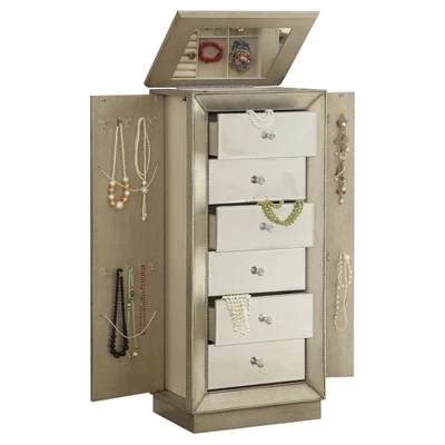 Jewelry Armoire Gold - Acme Furniture 2 Jewelry Armoire Gold - Acme Furniture - Image 2