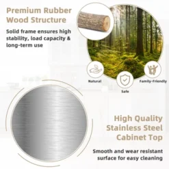 Costway Wood Kitchen Trolley Cart Stainless Steel Top Rolling Storage Cabinet Island 14 Costway Wood Kitchen Trolley Cart Stainless Steel Top Rolling Storage Cabinet Island -Living Space Shop GUEST b3f7ceec 699a 4250 829b 70de2038aafd