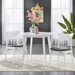 3Pc Tania Dining Set White - Buylateral