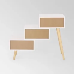 Payson Mid-Century Modern 3 Drawer Tiered Cabinet Matte White - Christopher Knight Home -Living Space Shop GUEST b49c906c bad3 4b35 934b 0f1a8ca2fb2a
