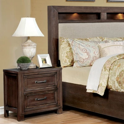 Veda 2 Drawers Nightstand - HOMES: Inside + Out 1 Veda 2 Drawers Nightstand - HOMES: Inside + Out