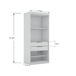 Set Of 2 Mulberry 2.0 Wardrobe Closet White - Manhattan Comfort -Living Space Shop GUEST b57e9daf 6618 40f9 a86f 9c551fda6230
