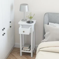 Costway 2 Tier End Bedside Sofa Side Table With Drawer Shelf Acacia Wood Nightstand White 9 Costway 2 Tier End Bedside Sofa Side Table With Drawer Shelf Acacia Wood Nightstand White -Living Space Shop GUEST b669cc16 47f0 46a5 b01d e6f740fb4f79