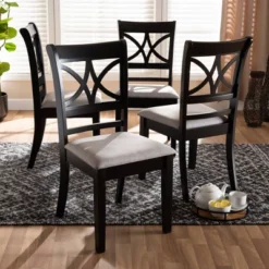 Set Of 4 Clarke Dining Chair - Baxton Studio -Living Space Shop GUEST b6802251 6aeb 45d4 8f68 1230c716d533