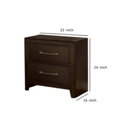 Nightstand With 2 Drawers And Metal Bar Pulls - Benzara -Living Space Shop GUEST b6cdecdf b2bb 452b b68e 5f69cf042d27