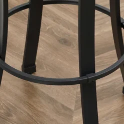 HOMCOM Bar Stools Set Of 2, Vintage Barstools With Footrest, Microfiber Cloth Bar Chairs 29 Inch Seat Height With Steel Legs, Dark Gray -Living Space Shop GUEST b7b30ae7 07d9 411c 80c1 817233db977f