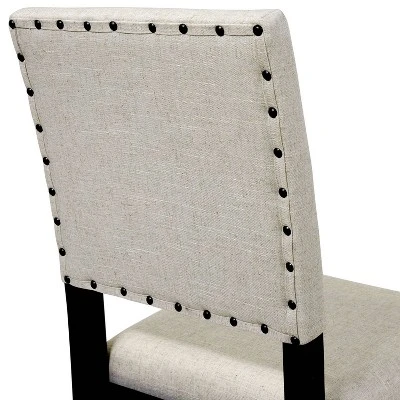 2pk Eliza Button Tufted Counter Height Barstool Black/Beige - HOMES: Inside + Out 2 2pk Eliza Button Tufted Counter Height Barstool Black/Beige - HOMES: Inside + Out - Image 2