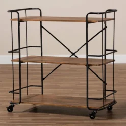 Neal Metal And Wood Kitchen Serving Cart Walnut/Black - Baxton Studio 14 Neal Metal And Wood Kitchen Serving Cart Walnut/Black - Baxton Studio -Living Space Shop GUEST b8db8ff5 b26c 4c24 a225 81eda8f8dfa0