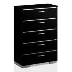 3pc Shorehaven Contemporary Nightstand And Chest California King Bedroom Set Black/Chrome - MiBasics -Living Space Shop GUEST b90e47d7 d53d 4e82 8cf3 1605c33de7ec