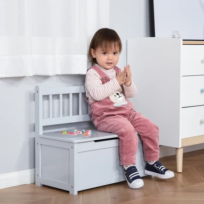 Qaba 2-in-1 Kids Wooden Toy Organizer Chest Storage Box With Seat Bench Cabinet Chunk Cube With Safety Pneumatic Rod 1 Qaba 2-in-1 Kids Wooden Toy Organizer Chest Storage Box With Seat Bench Cabinet Chunk Cube With Safety Pneumatic Rod