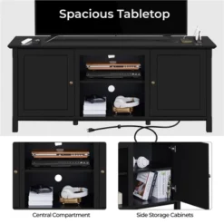 Yaheetech 24.6in Height Mid-century TV Stand TV Console Table Black 11 Yaheetech 24.6in Height Mid-century TV Stand TV Console Table Black -Living Space Shop GUEST b9b64f6f 4a45 4f60 ac66 15c60863eecf