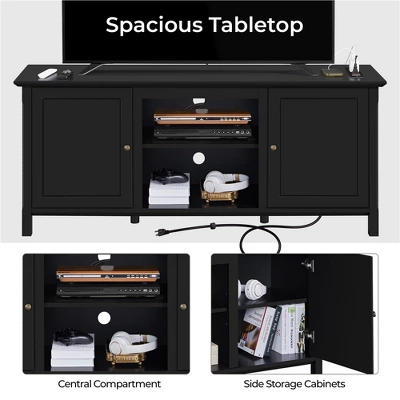 Yaheetech 24.6in Height Mid-century TV Stand TV Console Table Black 5 Yaheetech 24.6in Height Mid-century TV Stand TV Console Table Black - Image 5