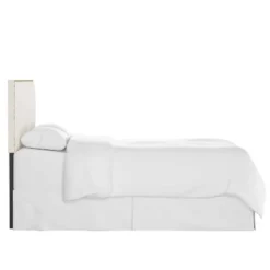 King Bella Nail Button Border Headboard Linen Talc - Skyline Furniture -Living Space Shop GUEST b9bf7f66 ce08 4f18 8253 f2deb6d42acf