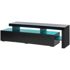 Modern TV Stand For TVs Up To 70'', UV High Gloss Surface Entertainment Center With DVD Shelf-ModernLuxe -Living Space Shop GUEST b9d40f15 0222 4143 8094 aa86d08b7900