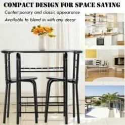 Costway 3 Pcs Dining Set 2 Chairs And Table Compact Bistro Pub Breakfast Home Kitchen 19 Costway 3 Pcs Dining Set 2 Chairs And Table Compact Bistro Pub Breakfast Home Kitchen -Living Space Shop GUEST ba1357f8 db7a 4baf b390 2df4ffdacb9f