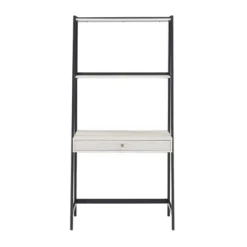 3pc Neveah Marble Ladder Desk And Bookcase Set Matte Black - Inspire Q -Living Space Shop GUEST ba52f7f6 80e0 489c bb55 d0d64fc8fc78