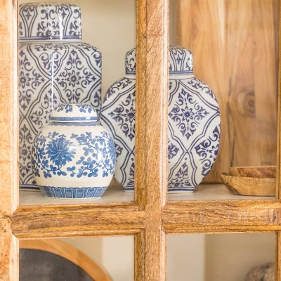 Tucker Curio Cabinet White/Natural - Stylecraft 1 Tucker Curio Cabinet White/Natural - Stylecraft